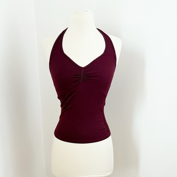 Free People Tops - Free People Intimately Burgundy Seamless Halter Top XS S Stretchy Layering Tank